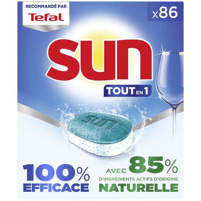 SUN Tablettes lave-vaisselle tout en 1 86 tablettes