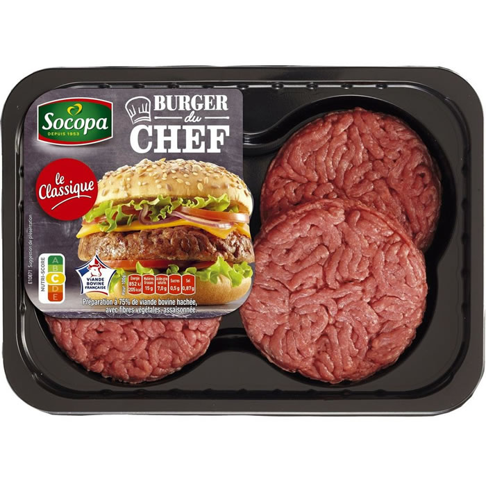 SOCOPA – Burger du chef nature 15% M.G 4 x 110 g
