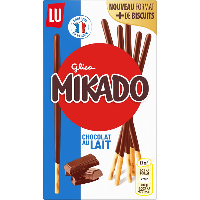 MIKADO – Bâtonnets de biscuits nappés au chocolat au lait 2x100g