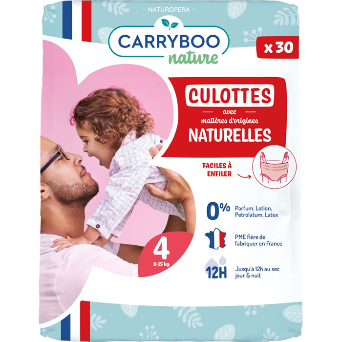 CARRYBOO Nature – Couches-culottes taille 4 (8-15 kg) 30 culottes