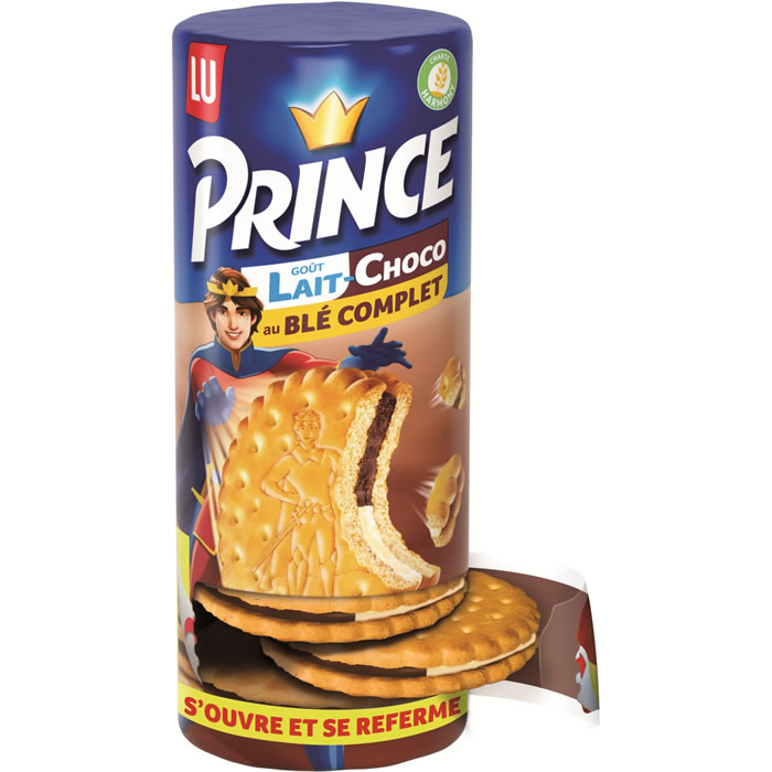 PRINCE Biscuits fourrés au lait et chocolat au lait