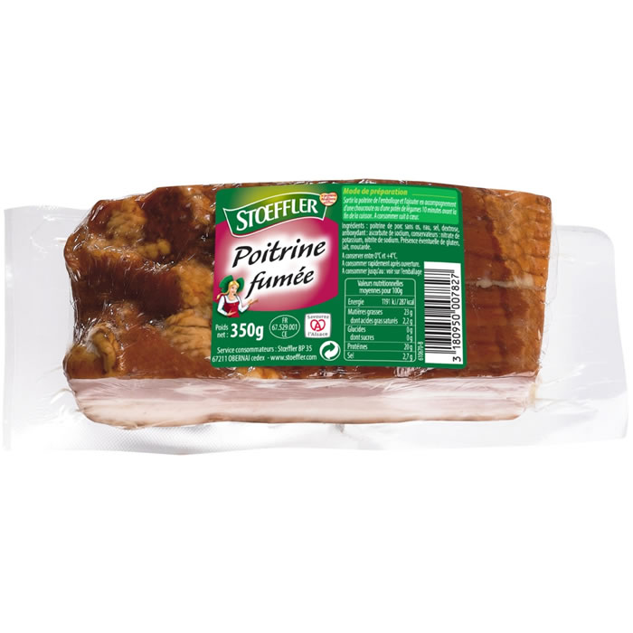 STOEFFLER – Poitrine fumée en bloc (350 g)