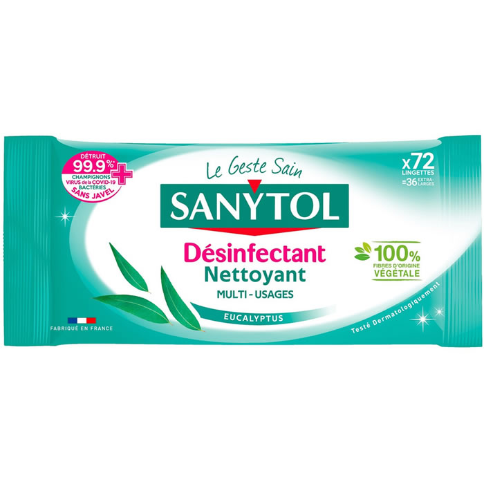 SANYTOL Lingettes nettoyantes multi‑usages désinfectantes x72