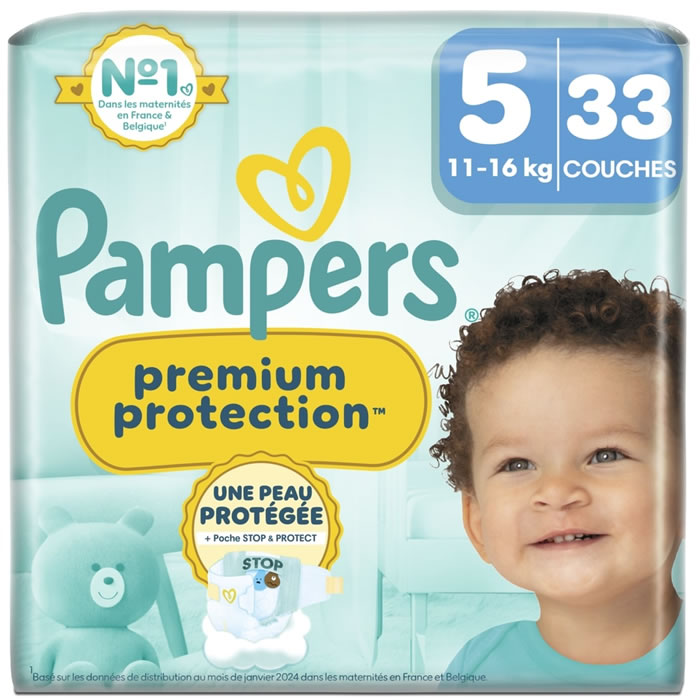 PAMPERS Premium Protection – Couches taille 5 (11-16 kg) 33 couches