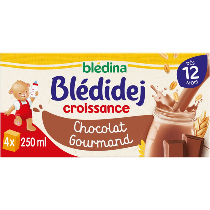 BLEDINA – Blédidej Céréales lactées saveur chocolat dès 12 mois 4 x 250 ml