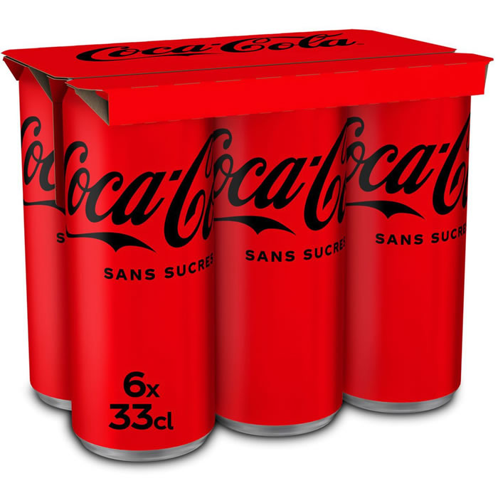 COCA-COLA – Boisson gazeuse aux extraits végétaux sans sucres 6 x 33 cl
