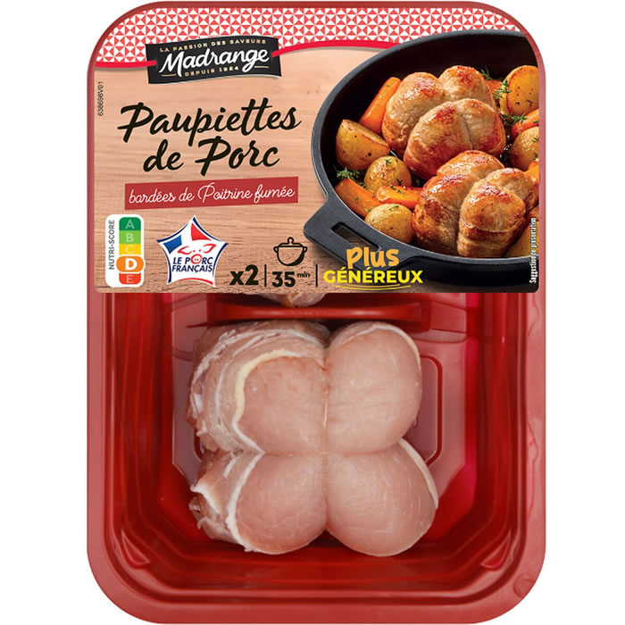 MADRANGE – Paupiettes de porc bardées de poitrine fumée 2 x 160 g