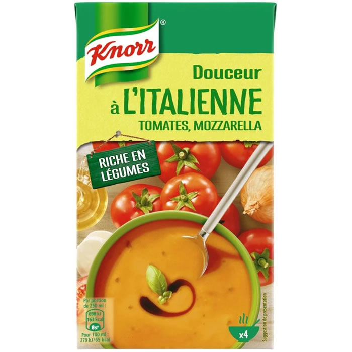 KNORR – Soupe douceur à l’italienne à la tomate et mozzarella 1 L