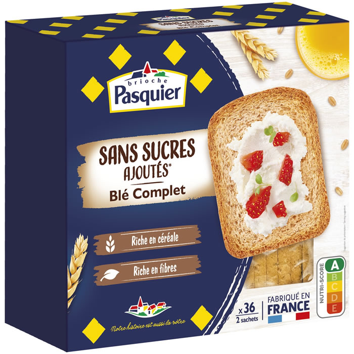 PASQUIER – Biscottes au blé complet sans sucres ajoutés 300 g