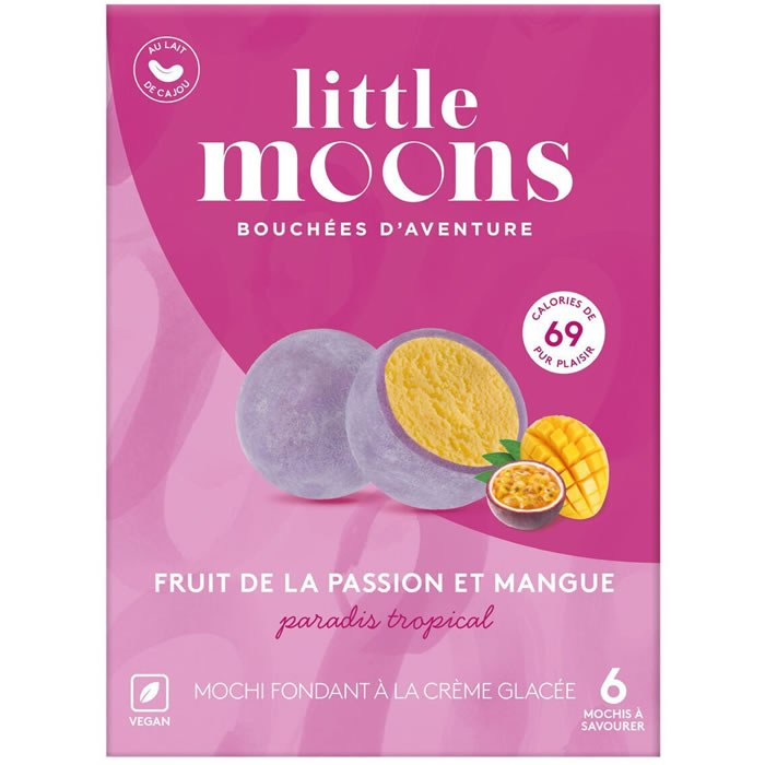 LITTLE MOONS – Mochis glacés à la mangue et fruits de la passion (6 x 32g)