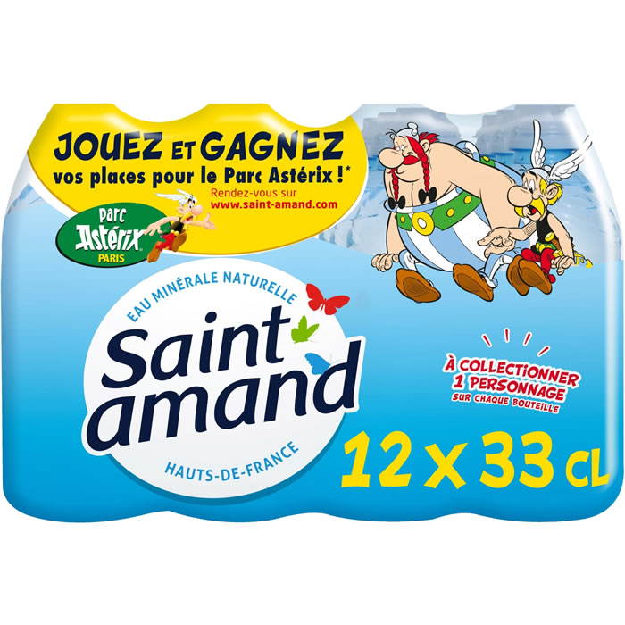 SAINT AMAND – Eau minérale naturelle avec un bouchon sport 12 x 33 cl