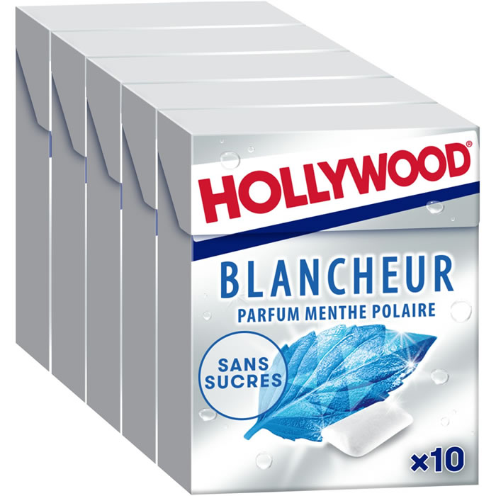 HOLLYWOOD Blancheur Chewing-gum menthe polaire 5x14g