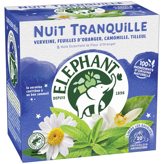 ELEPHANT Nuit tranquille Infusion verveine oranger camomille tilleul (30g)