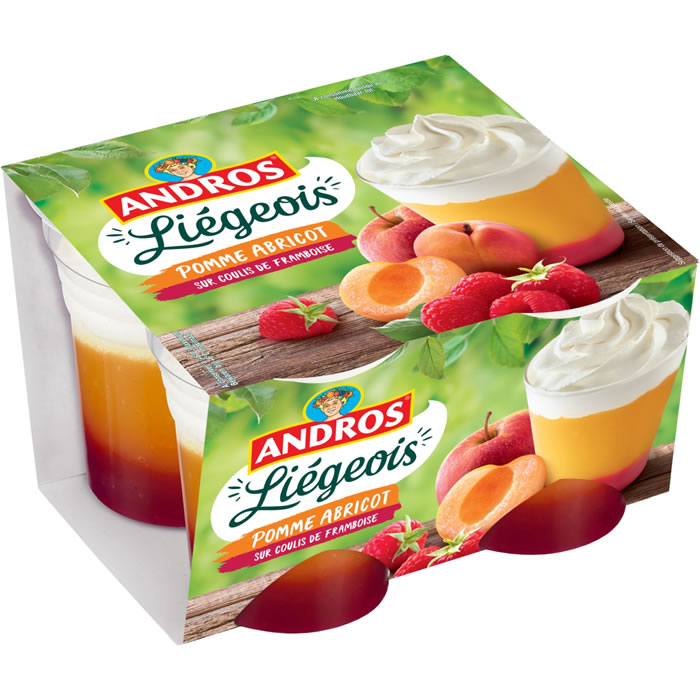 ANDROS – Dessert pomme et abricot 4 x 100g