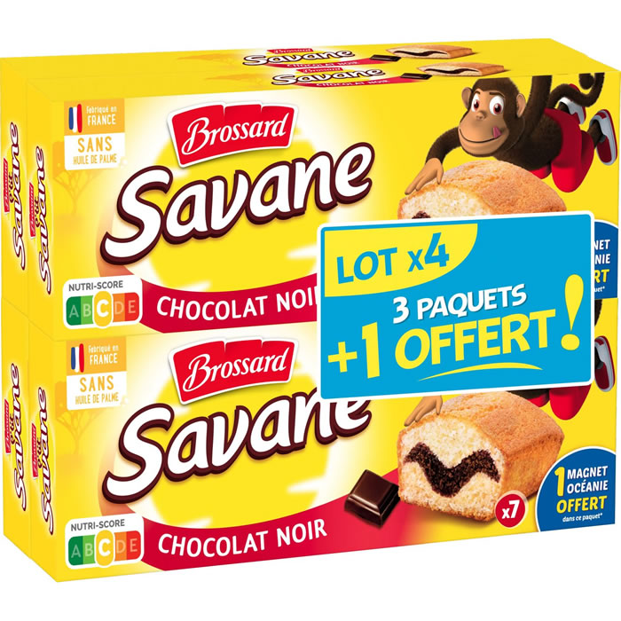 BROSSARD Savane – Gâteaux marbrés au chocolat noir 4x210g