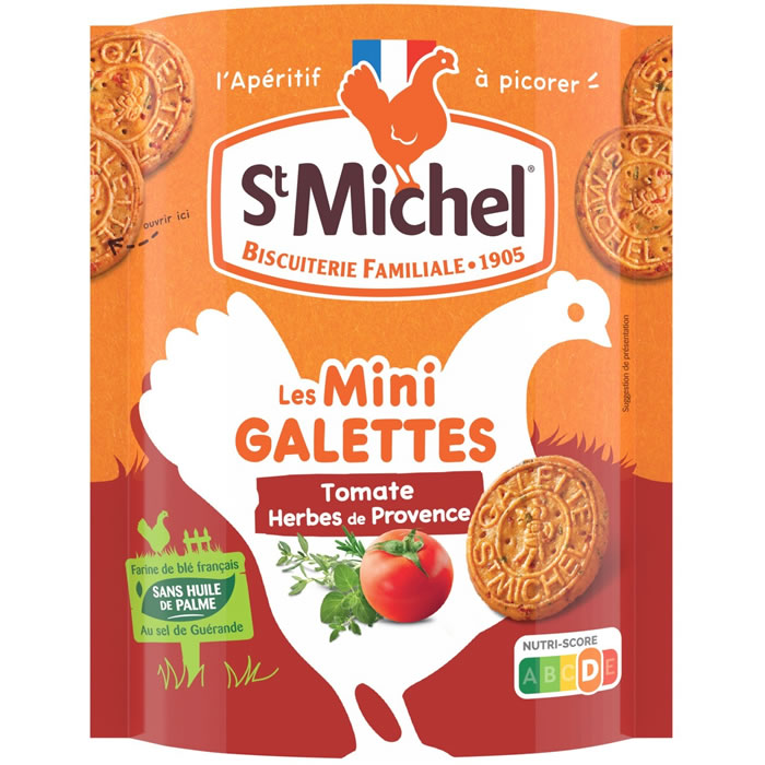 ST MICHEL Mini galettes bretonnes à la tomate et herbes de Provence 100g