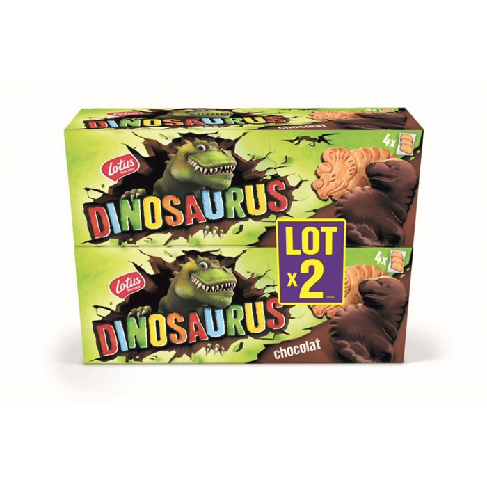 LOTUS Dinosaurus – Biscuits nappés au chocolat noir 450g