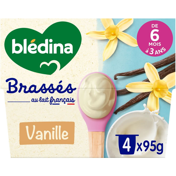 BLEDINA Les Brassés – Dessert à la vanille 4 x 95 g