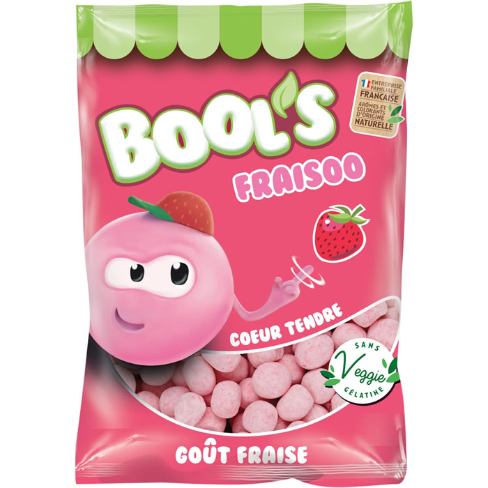 GEORGES VERQUIN Bool’s Fraisoo Bonbons coeur tendre à la fraise 200g