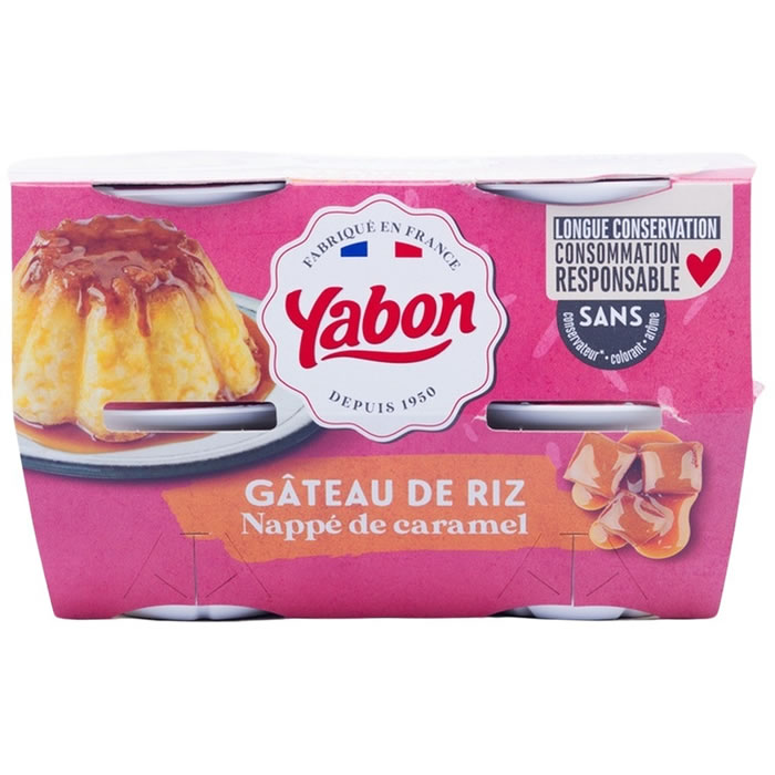 YABON – Gâteau de riz nappé de caramel 4 x 125 g