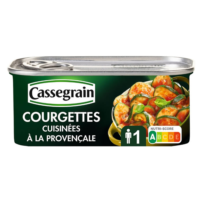 CASSEGRAIN – Courgettes cuisinées à la Provençale et huile d’olive 185g