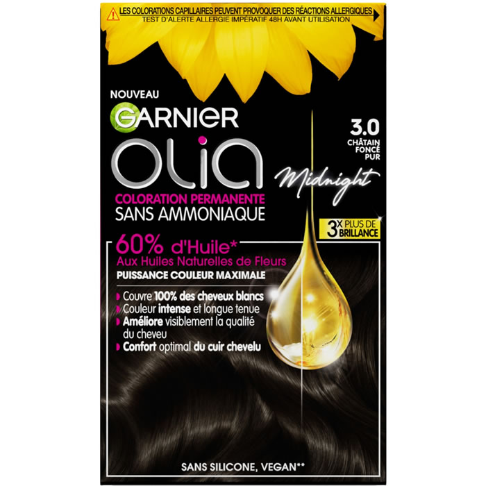 GARNIER Olia – Coloration permanente châtain foncé pur 3.0