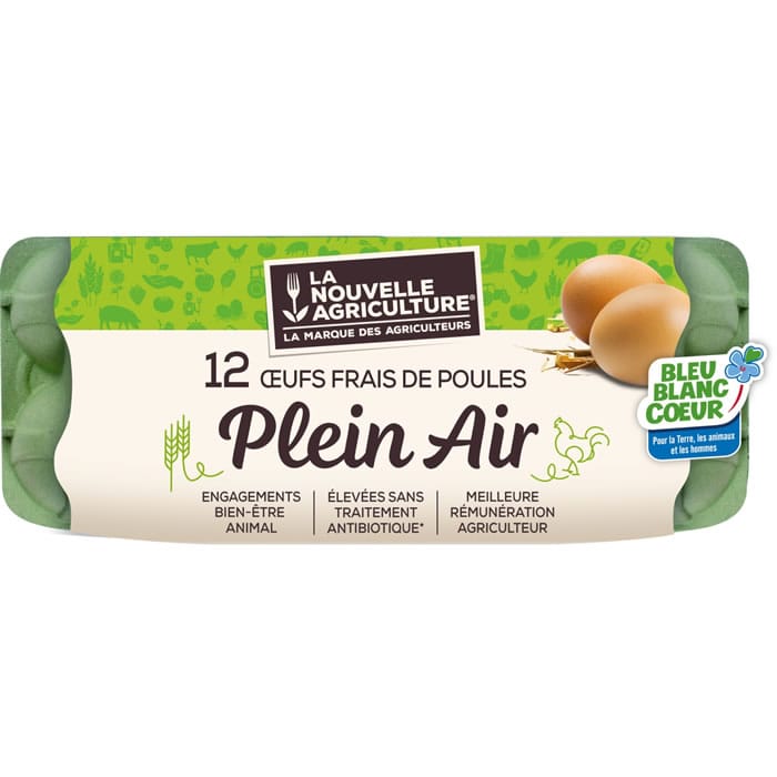 LA NOUVELLE AGRICULTURE – 12 Oeufs de poules élevées en plein air