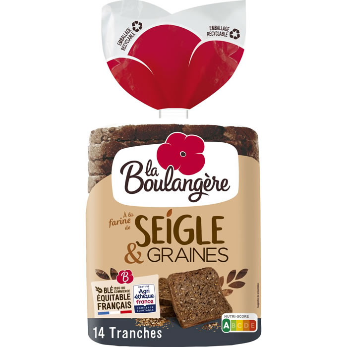 LA BOULANGERE – Pain de mie seigle et graines 500g