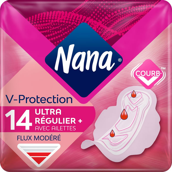 NANA V-Protection Serviettes hygiéniques avec ailettes ultra régulier plus x14