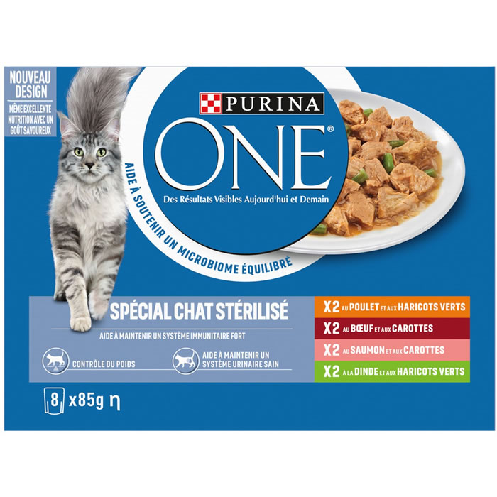 PURINA One Effilés pour chats stérilisés au poulet, bœuf, saumon, dinde
