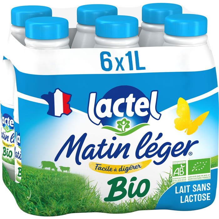 LACTEL Matin Léger – Lait sans lactose UHT bio