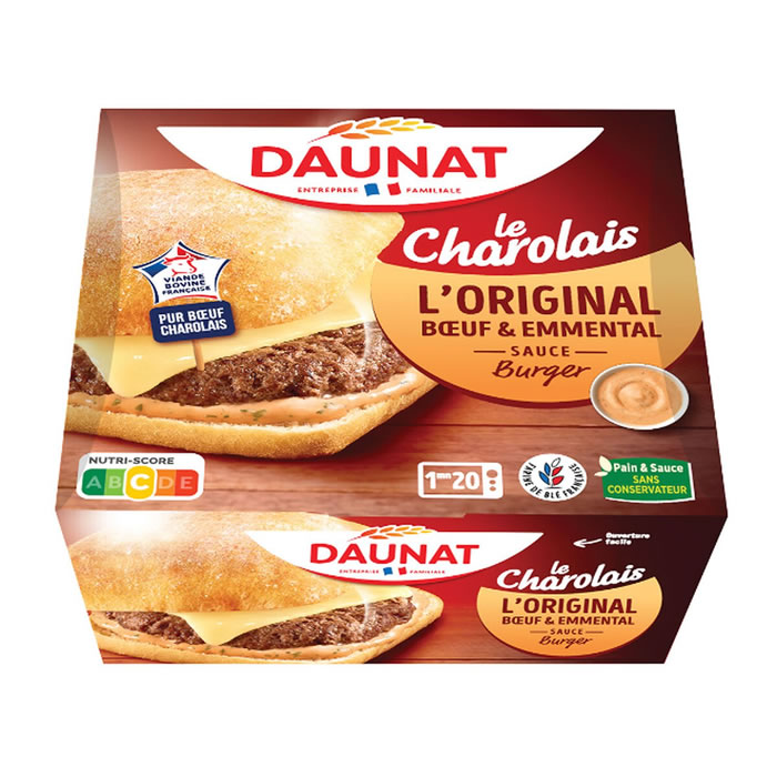 DAUNAT – Burger charolais et emmental sauce burger
