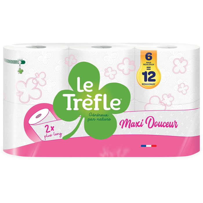 LE TREFLE Papier toilette 2 épaisseurs 6 = 12 standards
