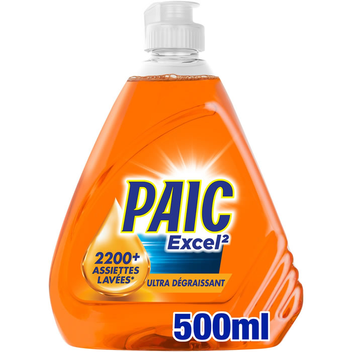 PAIC Excel 2 Liquide vaisselle ultra dégraissant 500 ml