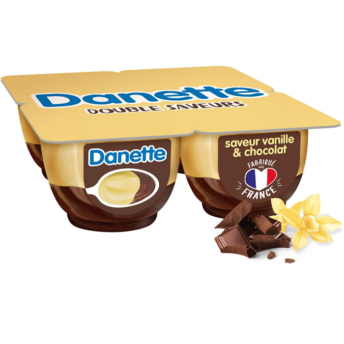 DANETTE – Crème dessert à la vanille et chocolat 4 x 125g