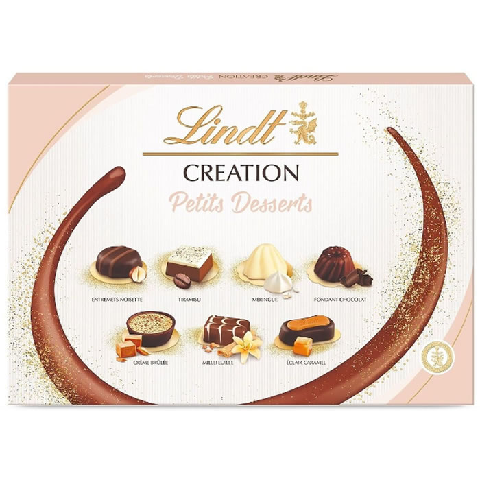 LINDT Création – Bouchées au chocolat noir, lait et blanc 413g