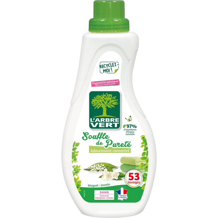 L’ARBRE VERT Souffle de pureté Adoucissant concentré muguet et jasmin 800 ml