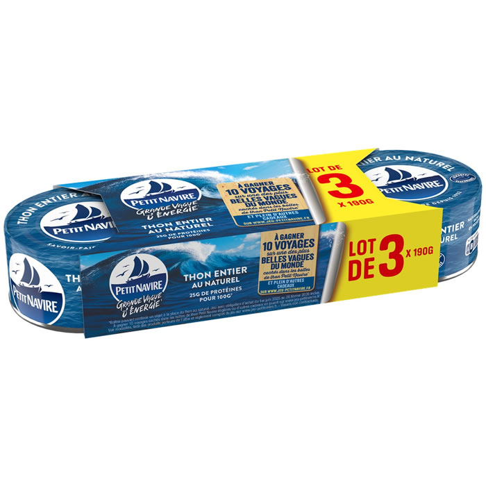 PETIT NAVIRE – Thon albacore au naturel 3x140g