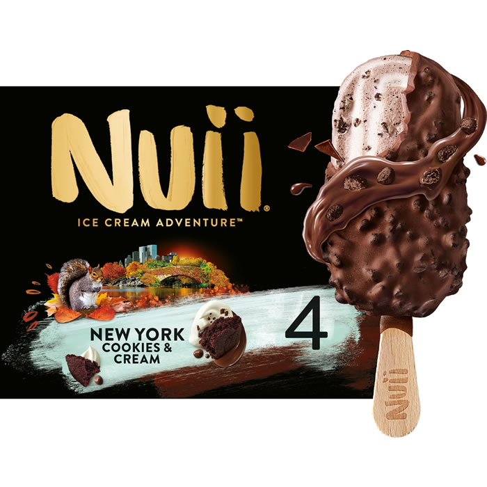 NUII – Bâtonnets glacés aux cookies et crème 4x67g