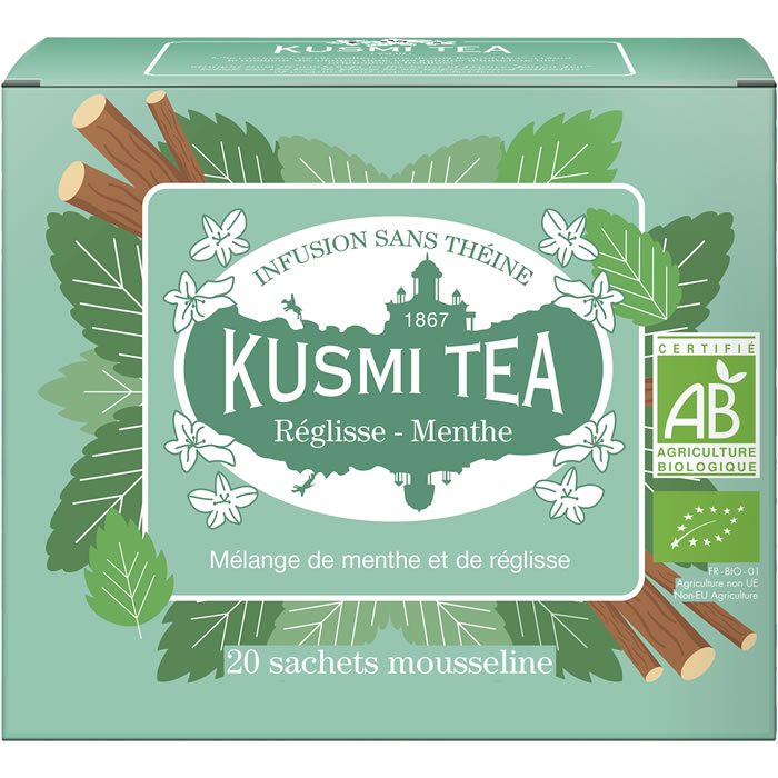 KUSMI TEA Infusion réglisse et menthe bio (20 sachets)