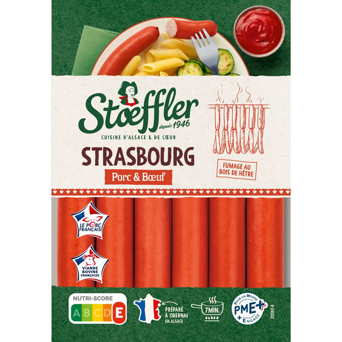 STOEFFLER La Strasbourg – Saucisses de Strasbourg (6 x 40 g)