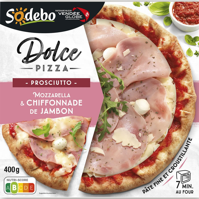 SODEBO Dolce – Pizza proscuitto jambon et fromage 400g