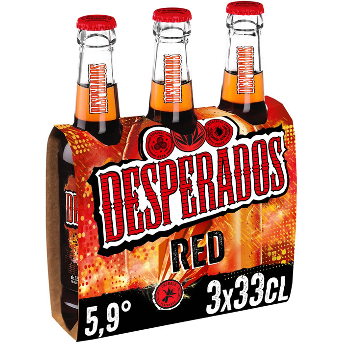 DESPERADOS – Red Bière aromatisée cachaça et fruits rouges 3 x 33 cl