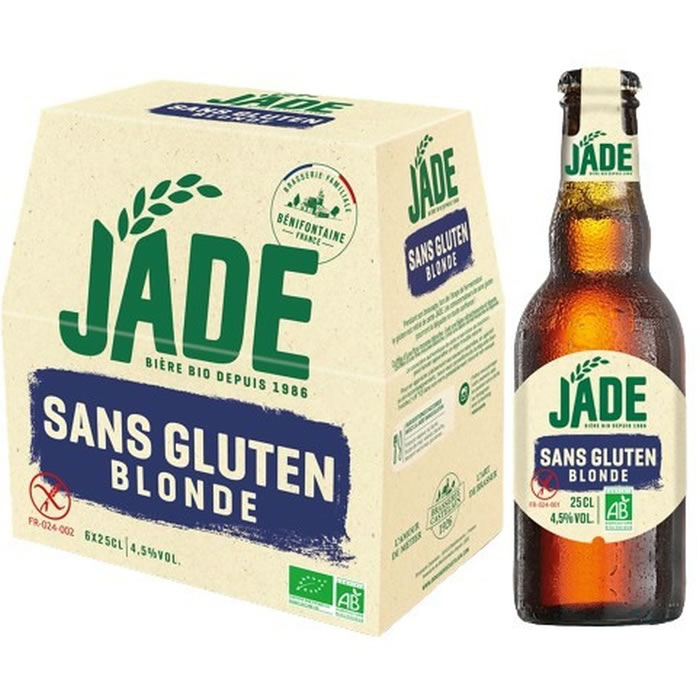 JADE – Bière blonde bio Sans Gluten 6 x 25 cl