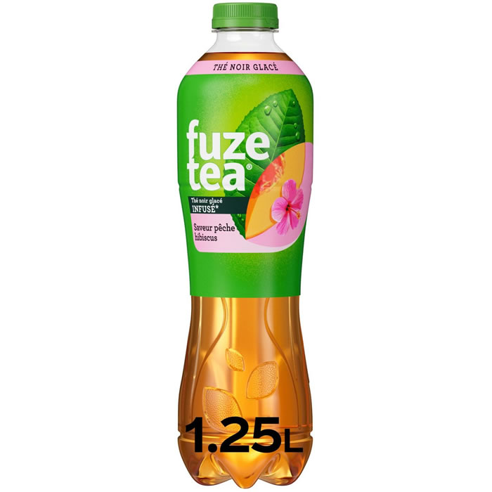 FUZE TEA – Thé noir glacé aromatisé à la pêche et hibiscus 1,25 L