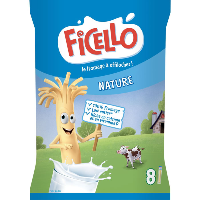 FICELLO – Bâtonnets de fromage à effilocher nature 168g