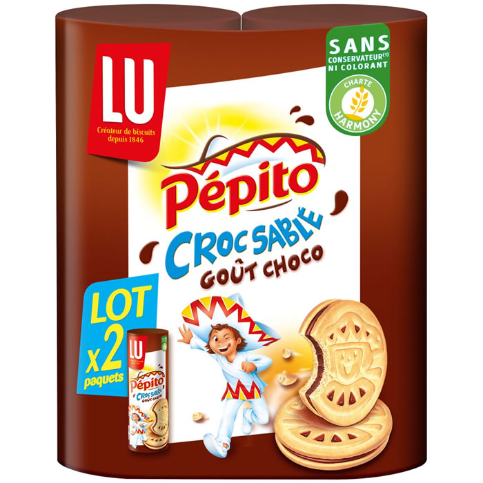 PEPITO Croc Sablé – Biscuits fourrés au chocolat au lait 2x294g