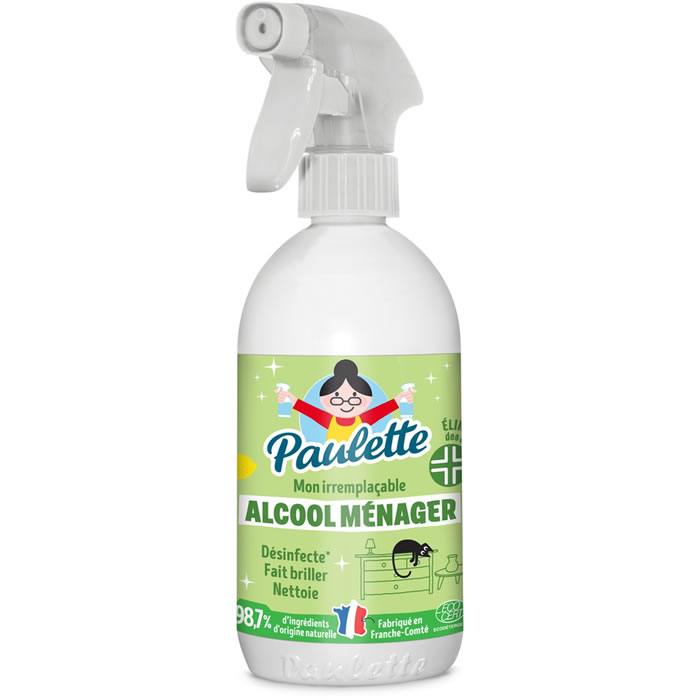 PAULETTE Nettoyant spray alcool ménager au citron 500 ml