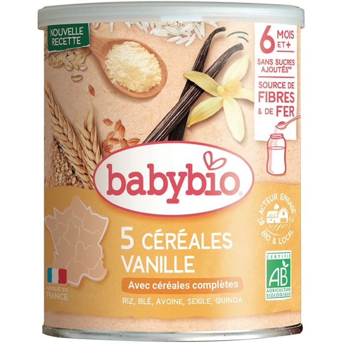 BABYBIO – Céréales en poudre vanille avec quinoa dès 6 mois bio 220 g