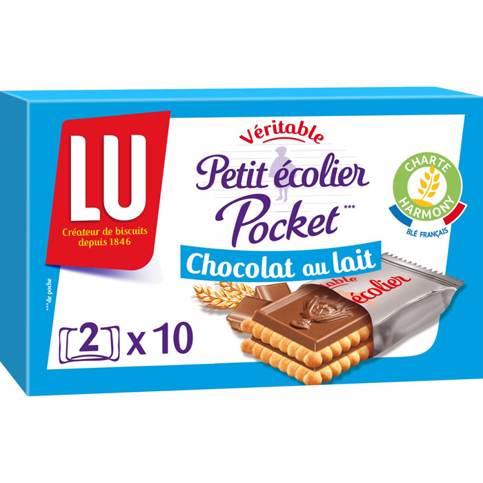 LU Petit Ecolier – Biscuits petit beurre avec tablette de chocolat au lait 250g
